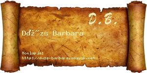 Dúzs Barbara névjegykártya